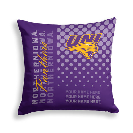 Pixsona Northern Iowa Panthers Halftone Throw Pillow | Personalized | Custom