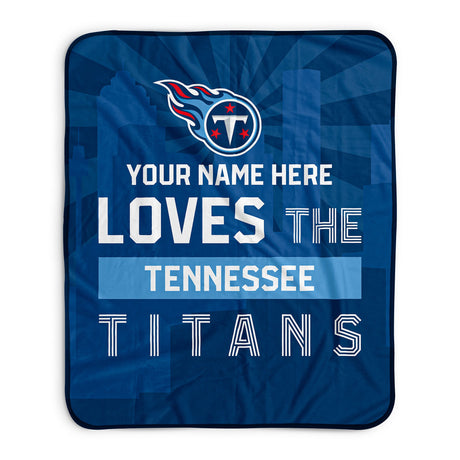 Pixsona Tennessee Titans Skyline Pixel Fleece Blanket | Personalized | Custom