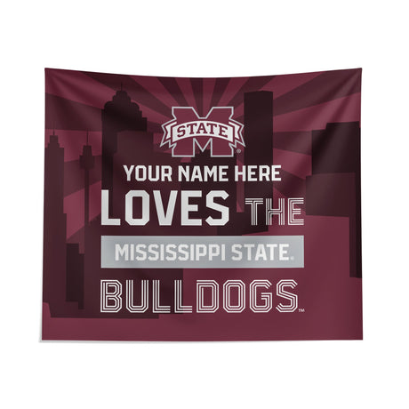 Pixsona Mississippi State Bulldogs Skyline Tapestry | Personalized | Custom