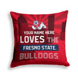 Pixsona Fresno State Bulldogs Skyline Throw Pillow | Personalized | Custom