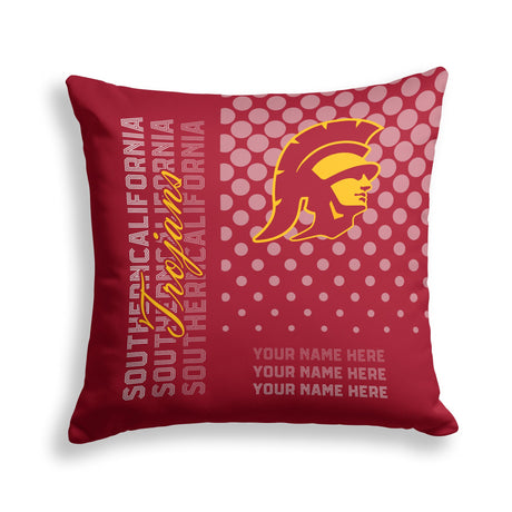 Pixsona USC Trojans Halftone Throw Pillow | Personalized | Custom