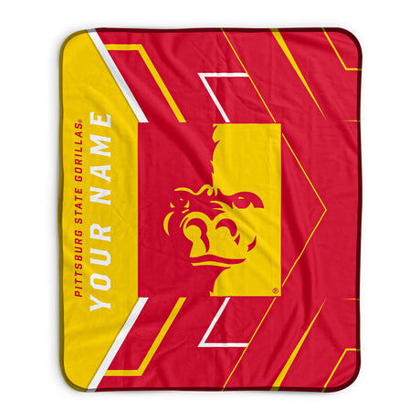 Pixsona Pittsburg State Gorillas Glow Pixel Fleece Blanket | Personalized | Custom