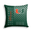 Pixsona Miami Hurricanes Halftone Throw Pillow | Personalized | Custom