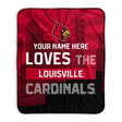 Pixsona Louisville Cardinals Skyline Pixel Fleece Blanket | Personalized | Custom