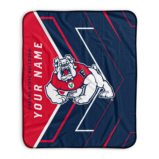 Pixsona Fresno State Bulldogs Glow Pixel Fleece Blanket | Personalized | Custom