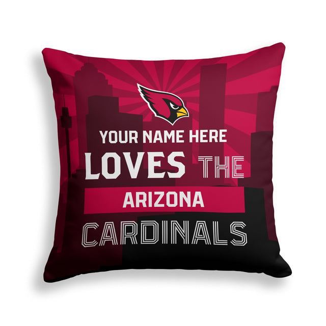 Pixsona Arizona Cardinals Skyline Throw Pillow | Personalized | Custom