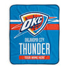 Pixsona Oklahoma City Thunder Stripes Pixel Fleece Blanket | Personalized | Custom