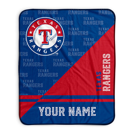 Pixsona Texas Rangers Split Pixel Fleece Blanket | Personalized | Custom