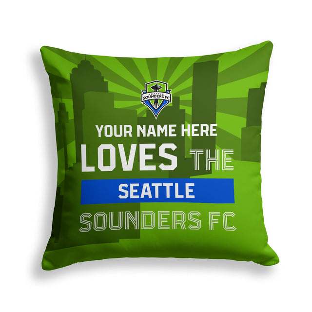 Pixsona Seattle Sounders FC Skyline Throw Pillow | Personalized | Custom
