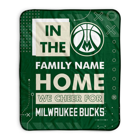 Pixsona Milwaukee Bucks Cheer Pixel Fleece Blanket | Personalized | Custom