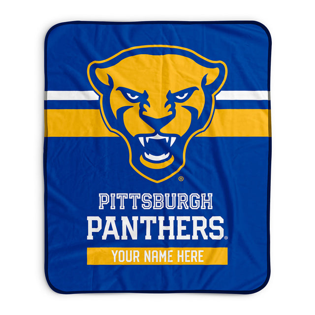 Pixsona Pitt Panthers Stripes Pixel Fleece Blanket | Personalized | Custom