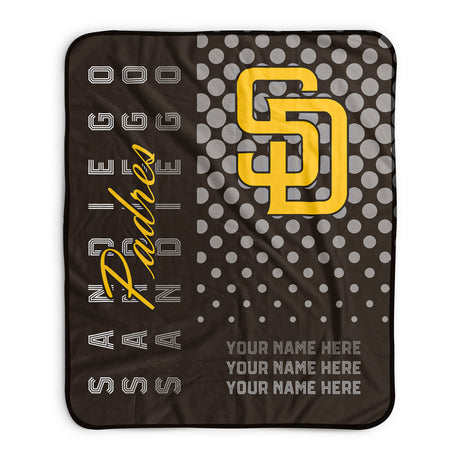 Pixsona San Diego Padres Halftone Pixel Fleece Blanket | Personalized | Custom