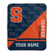 Pixsona Syracuse Orange Split Pixel Fleece Blanket | Personalized | Custom