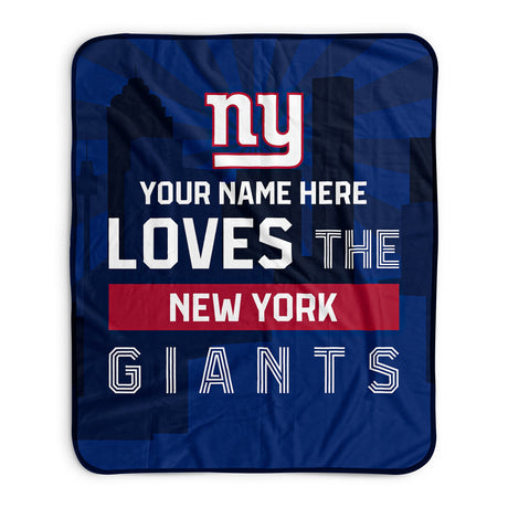 Pixsona New York Giants Skyline Pixel Fleece Blanket | Personalized | Custom