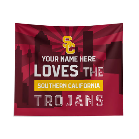 Pixsona USC Trojans Skyline Tapestry | Personalized | Custom