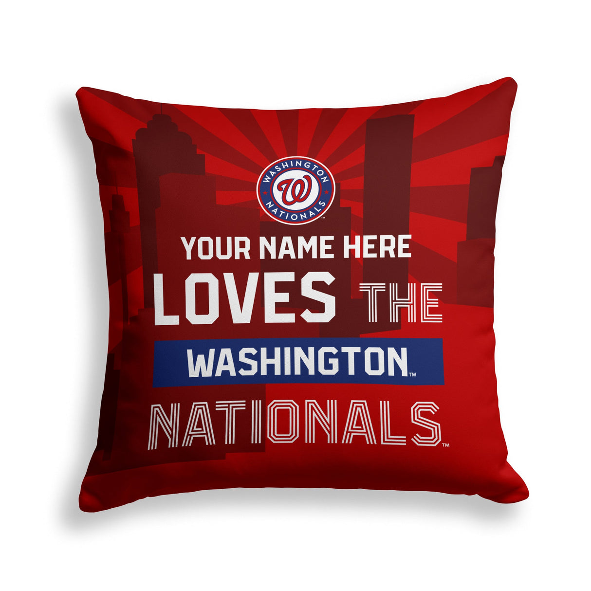Pixsona Washington Nationals Skyline Throw Pillow | Personalized | Custom