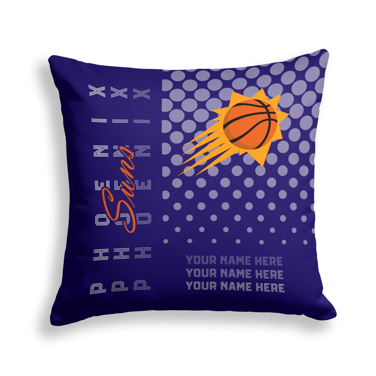 Pixsona Phoenix Suns Halftone Throw Pillow | Personalized | Custom