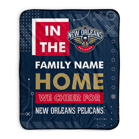 Pixsona New Orleans Pelicans Cheer Pixel Fleece Blanket | Personalized | Custom