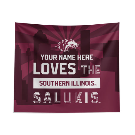 Pixsona Southern Illinois Salukis Skyline Tapestry | Personalized | Custom