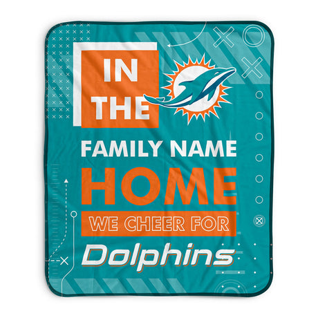 Pixsona Miami Dolphins Cheer Pixel Fleece Blanket | Personalized | Custom