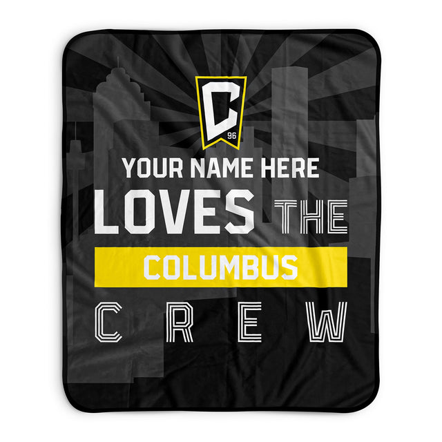 Pixsona Columbus Crew Skyline Pixel Fleece Blanket | Personalized | Custom