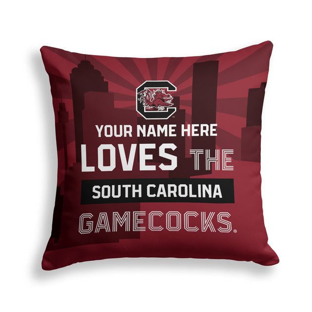 Pixsona South Carolina Gamecocks Skyline Throw Pillow | Personalized | Custom