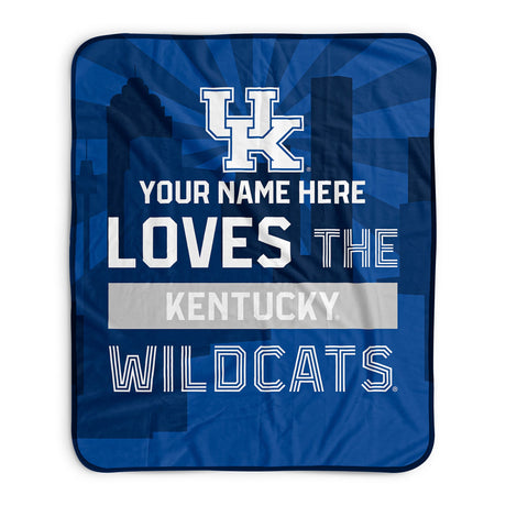 Pixsona Kentucky Wildcats Skyline Pixel Fleece Blanket | Personalized | Custom