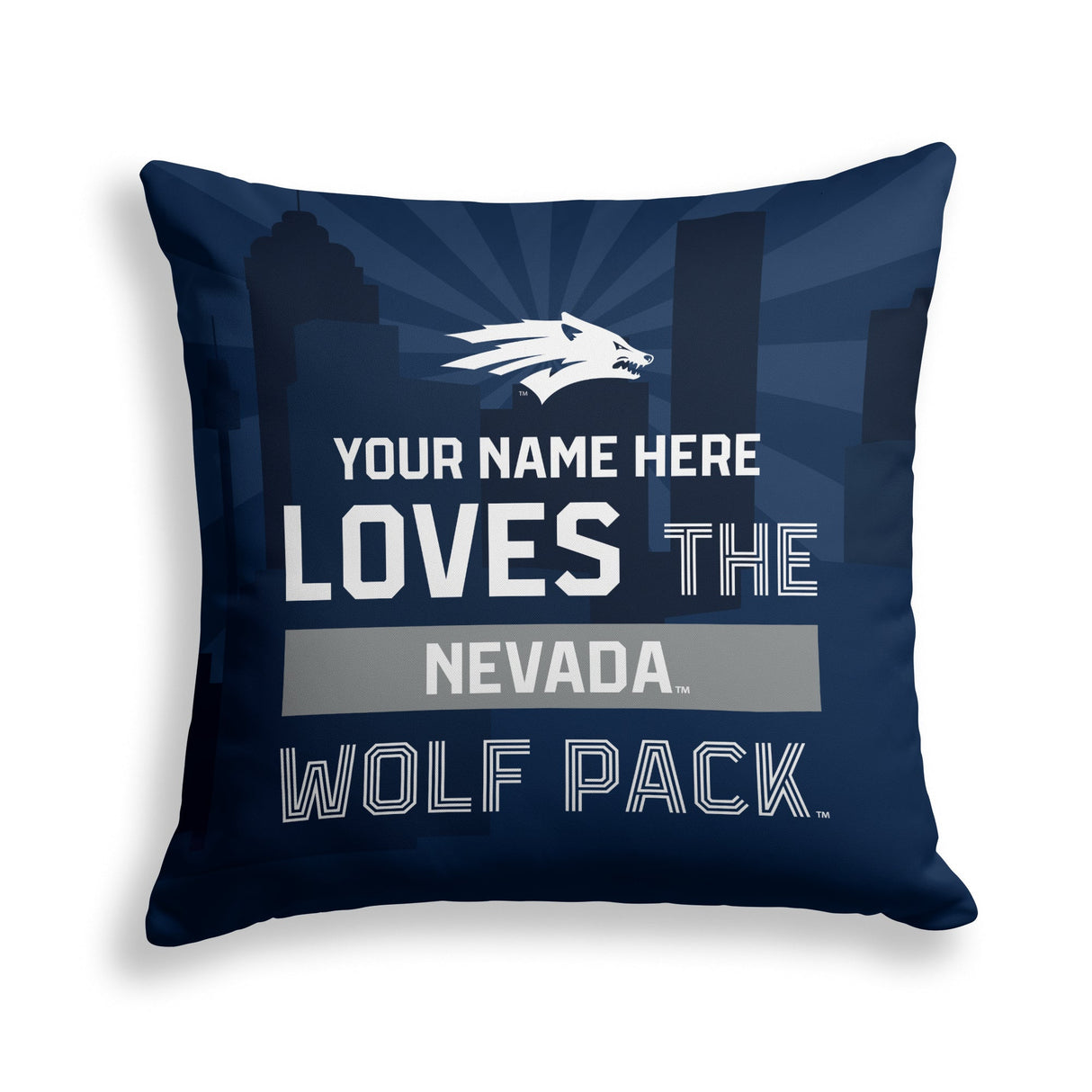 Pixsona Nevada Wolf Pack Skyline Throw Pillow | Personalized | Custom