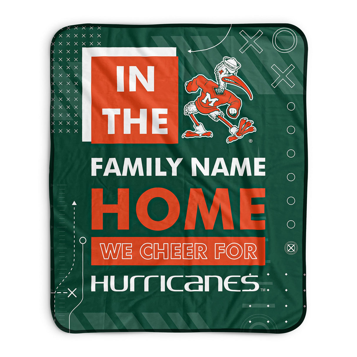 Pixsona Miami Hurricanes Cheer Pixel Fleece Blanket | Personalized | Custom