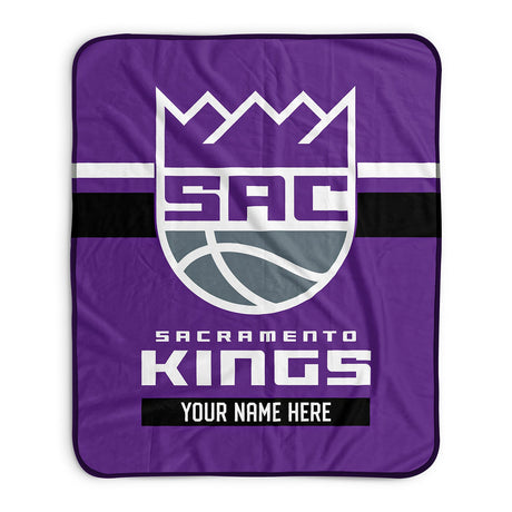 Pixsona Sacramento Kings Stripes Pixel Fleece Blanket | Personalized | Custom