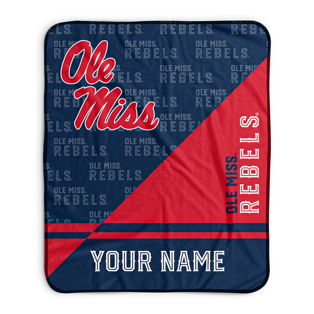 Pixsona Ole Miss Rebels Split Pixel Fleece Blanket | Personalized | Custom