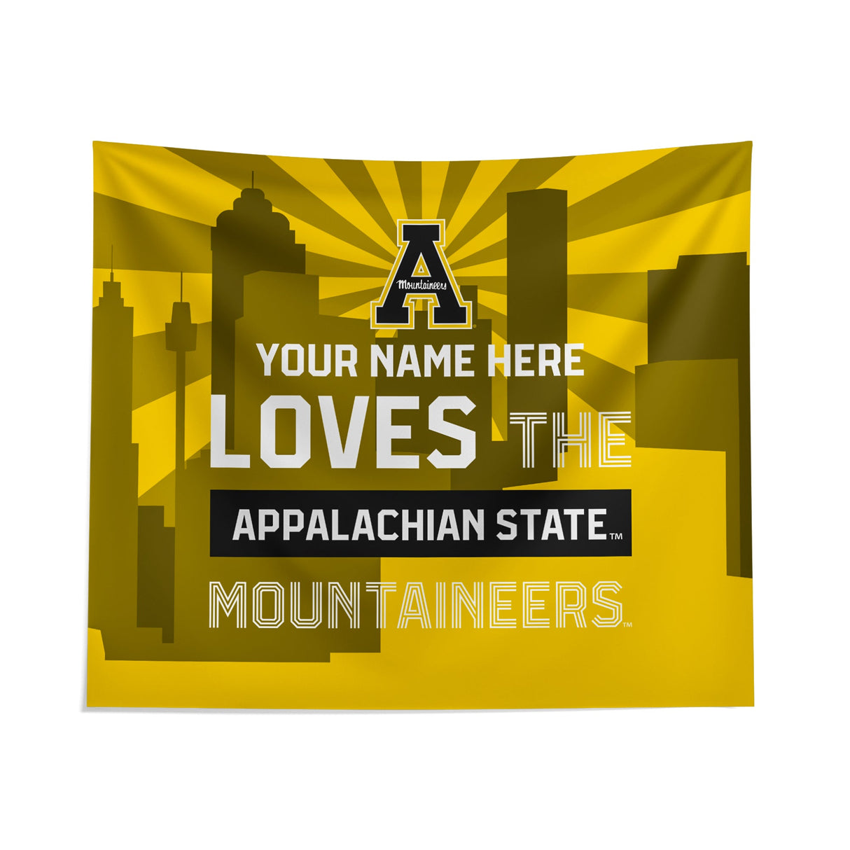 Pixsona Appalachian State Mountaineers Skyline Tapestry | Personalized | Custom