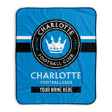 Pixsona Charlotte FC Stripes Pixel Fleece Blanket | Personalized | Custom
