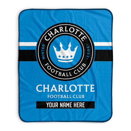 Pixsona Charlotte FC Stripes Pixel Fleece Blanket | Personalized | Custom