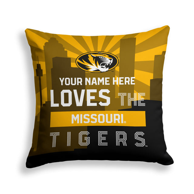 Pixsona Missouri Tigers Skyline Throw Pillow | Personalized | Custom