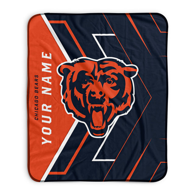 Pixsona Chicago Bears Glow Pixel Fleece Blanket | Personalized | Custom