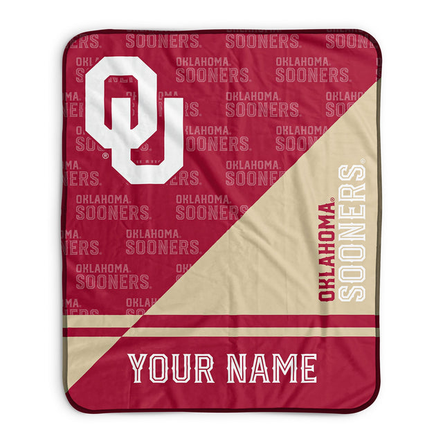 Pixsona Oklahoma Sooners Split Pixel Fleece Blanket | Personalized | Custom