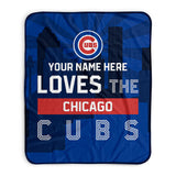Pixsona Chicago Cubs Skyline Pixel Fleece Blanket | Personalized | Custom