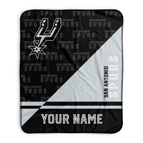 Pixsona San Antonio Spurs Split Pixel Fleece Blanket | Personalized | Custom