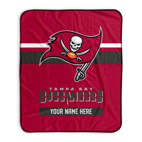 Pixsona Tampa Bay Buccaneers Stripes Pixel Fleece Blanket | Personalized | Custom