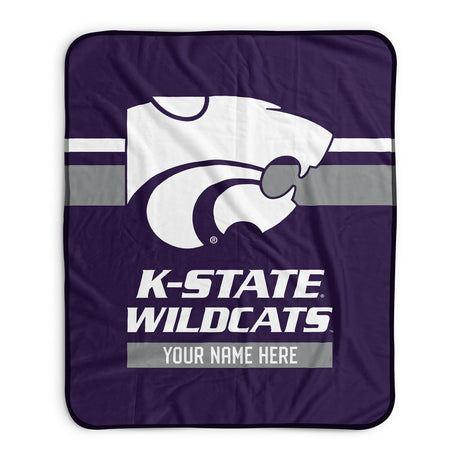 Pixsona Kansas State Wildcats Stripes Pixel Fleece Blanket | Personalized | Custom