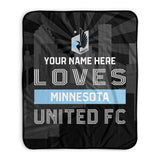 Pixsona Minnesota United FC Skyline Pixel Fleece Blanket | Personalized | Custom