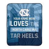 Pixsona North Carolina Tar Heels Skyline Pixel Fleece Blanket | Personalized | Custom