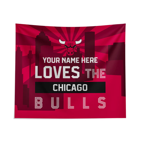 Pixsona Chicago Bulls Skyline Tapestry | Personalized | Custom