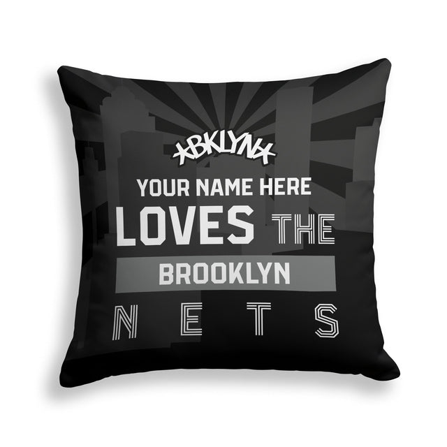 Pixsona Brooklyn Nets Skyline Throw Pillow | Personalized | Custom