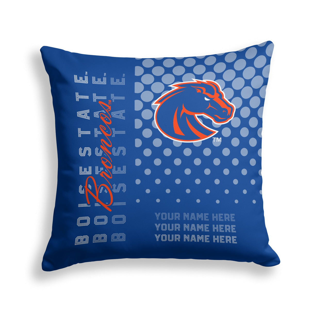 Pixsona Boise State Broncos Halftone Throw Pillow | Personalized | Custom