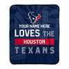 Pixsona Houston Texans Skyline Pixel Fleece Blanket | Personalized | Custom