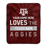 Pixsona Texas A&M Aggies Skyline Pixel Fleece Blanket | Personalized | Custom