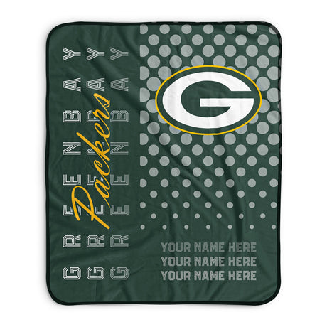 Pixsona Green Bay Packers Halftone Pixel Fleece Blanket | Personalized | Custom