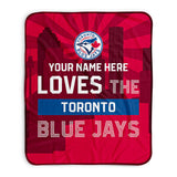 Pixsona Toronto Blue Jays Skyline Pixel Fleece Blanket | Personalized | Custom